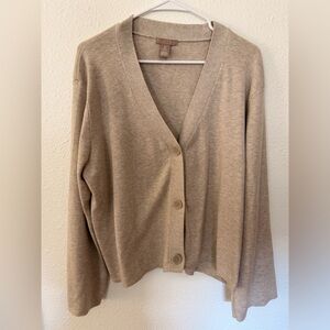 H&M Women's Taupe V-Neck Button Cardigan